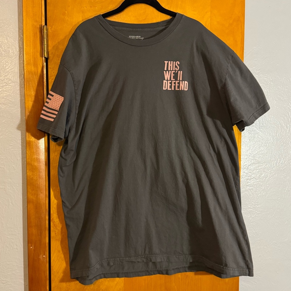 Grunt Style Charcoal Tee with Patriotic Print